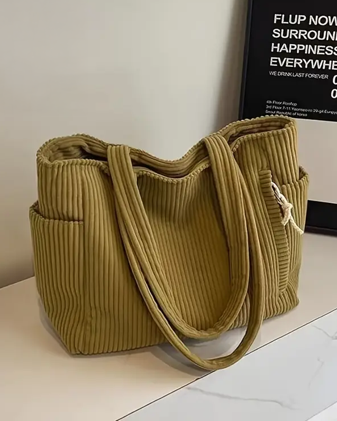 Lea™ | Sac à main côtelé avec détail cordon