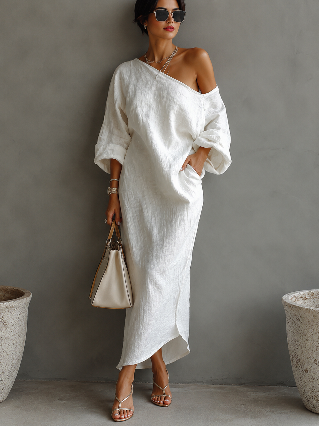Daniella™ | Robe Maxi Abstraite Fluide