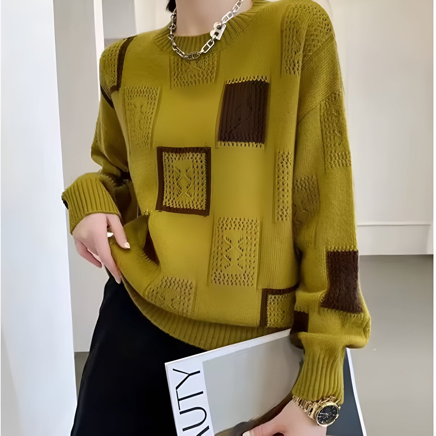 Naren™ | Pull patchwork doux moderne