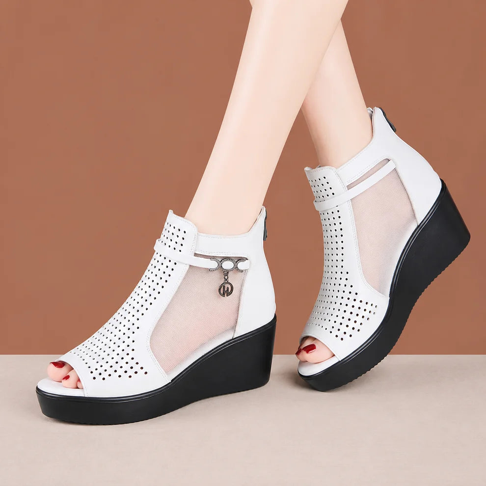 Isabelle™ | Sandales orthopédiques confortables à talon compensé