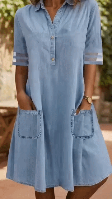 Brittany™ | Robe-Chemise Gainante Effet Denim