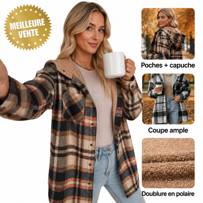 Élodie™ | Veste en flanelle douce avec capuche