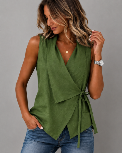 Lorena™ | Blouse Cache-Cœur Sans Manches Élégante