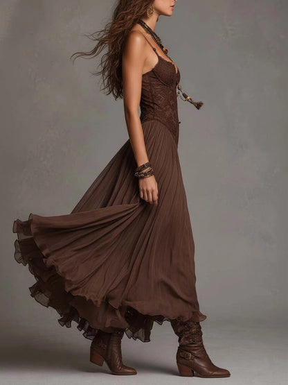 Hélène™ | Robe maxi en dentelle qui camoufle le ventre