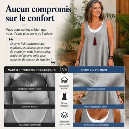 Anouk™ | Robe sans manches effet superposé qui camoufle le ventre