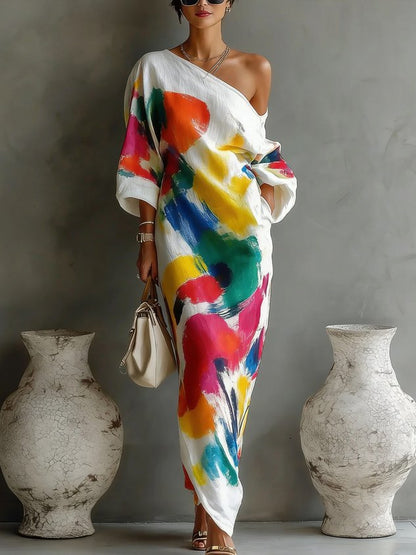 Daniella™ | Robe Maxi Abstraite Fluide