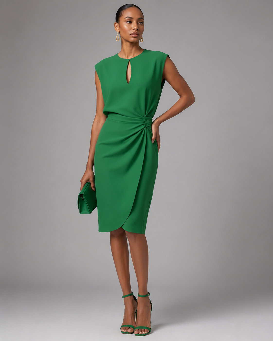 Rochelle™ | Robe Midi Drapée Gainante