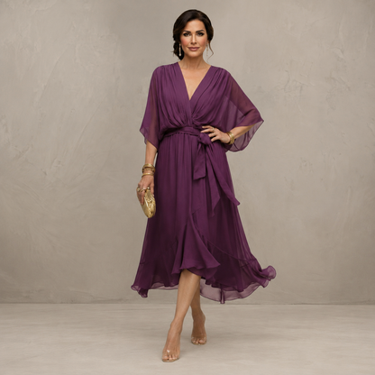 Marta™ | Robe Midi Élégante en Mousseline