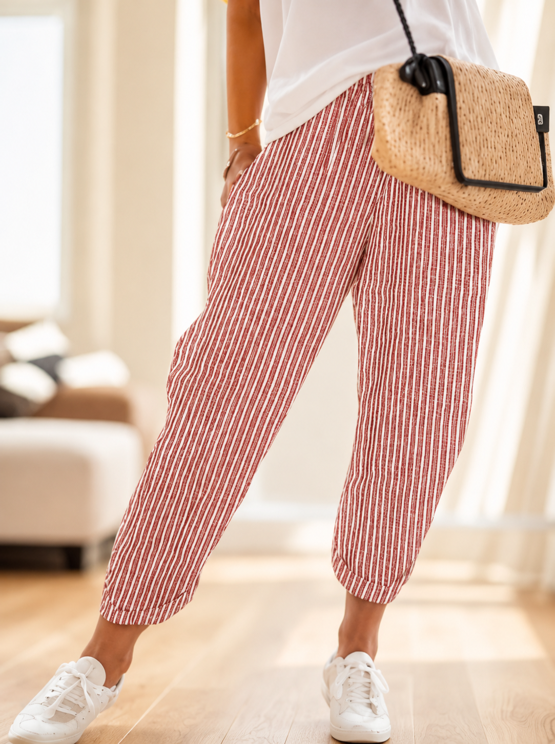 Nora™ | Pantalon Rayé Confortable