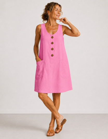 Maud™ | Robe décontractée en coton boutonnée qui camoufle le ventre