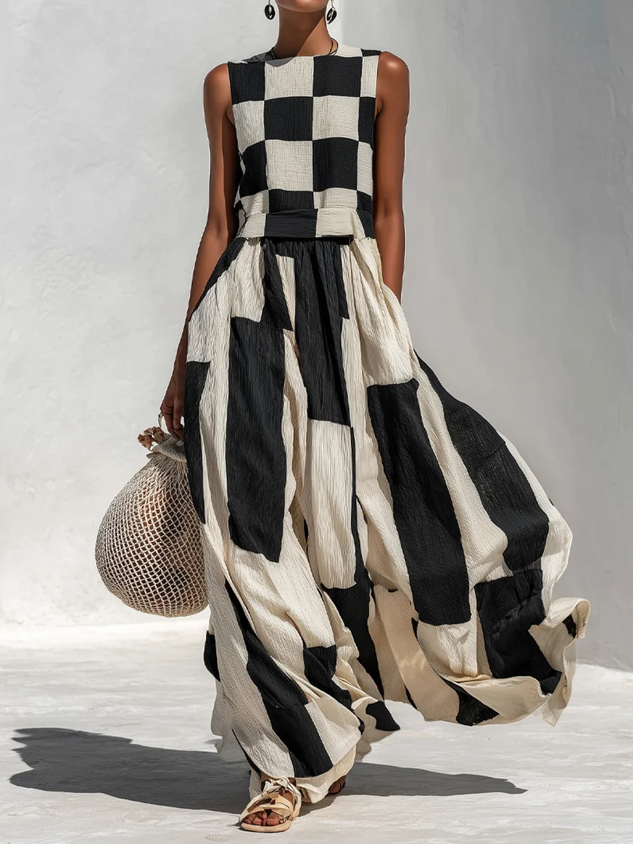 Margaux™ | Robe maxi élégante sans manches qui camoufle le ventre