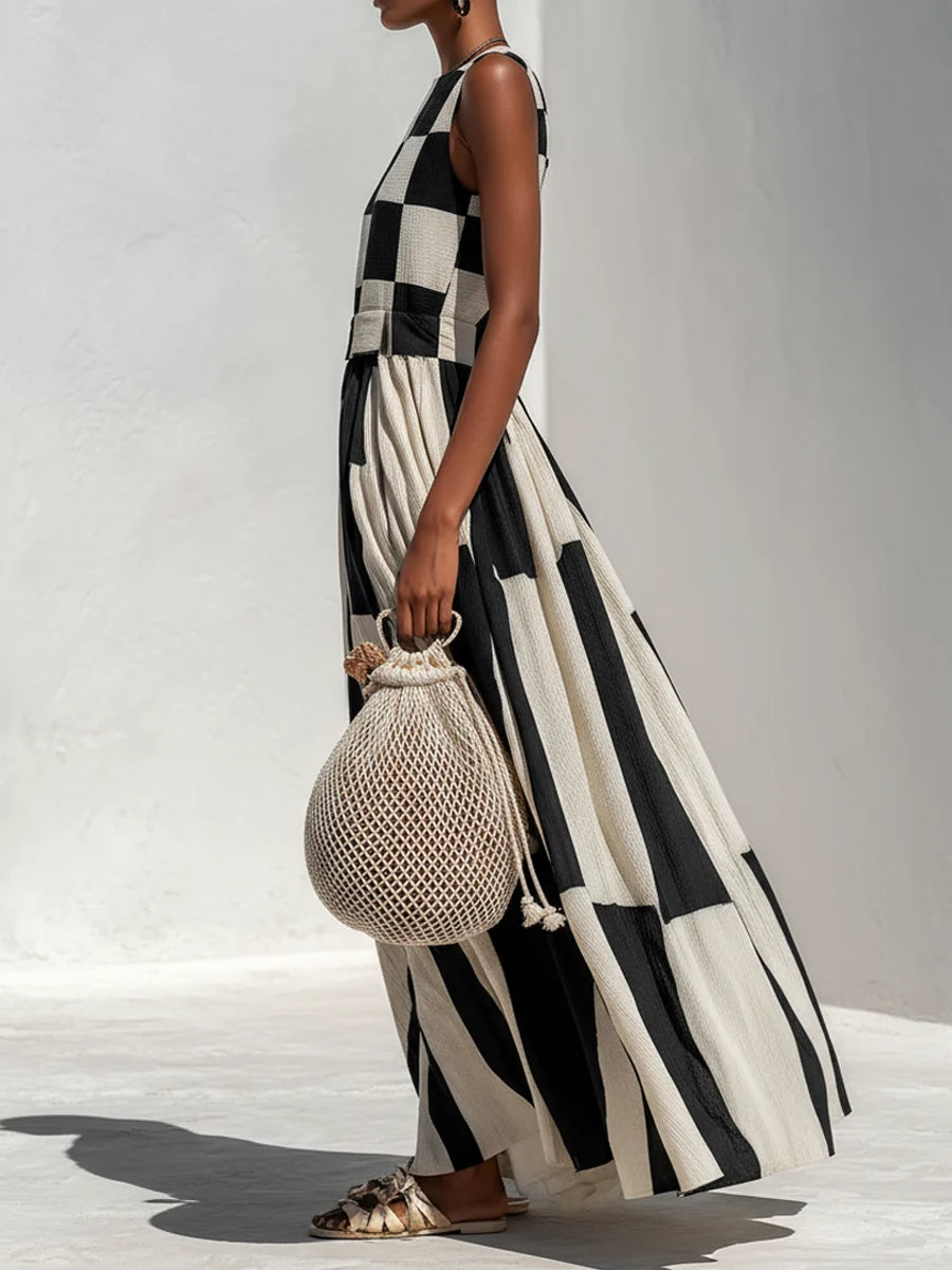 Margaux™ | Robe maxi élégante sans manches qui camoufle le ventre