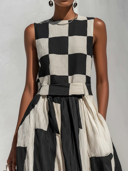 Margaux™ | Robe maxi élégante sans manches qui camoufle le ventre