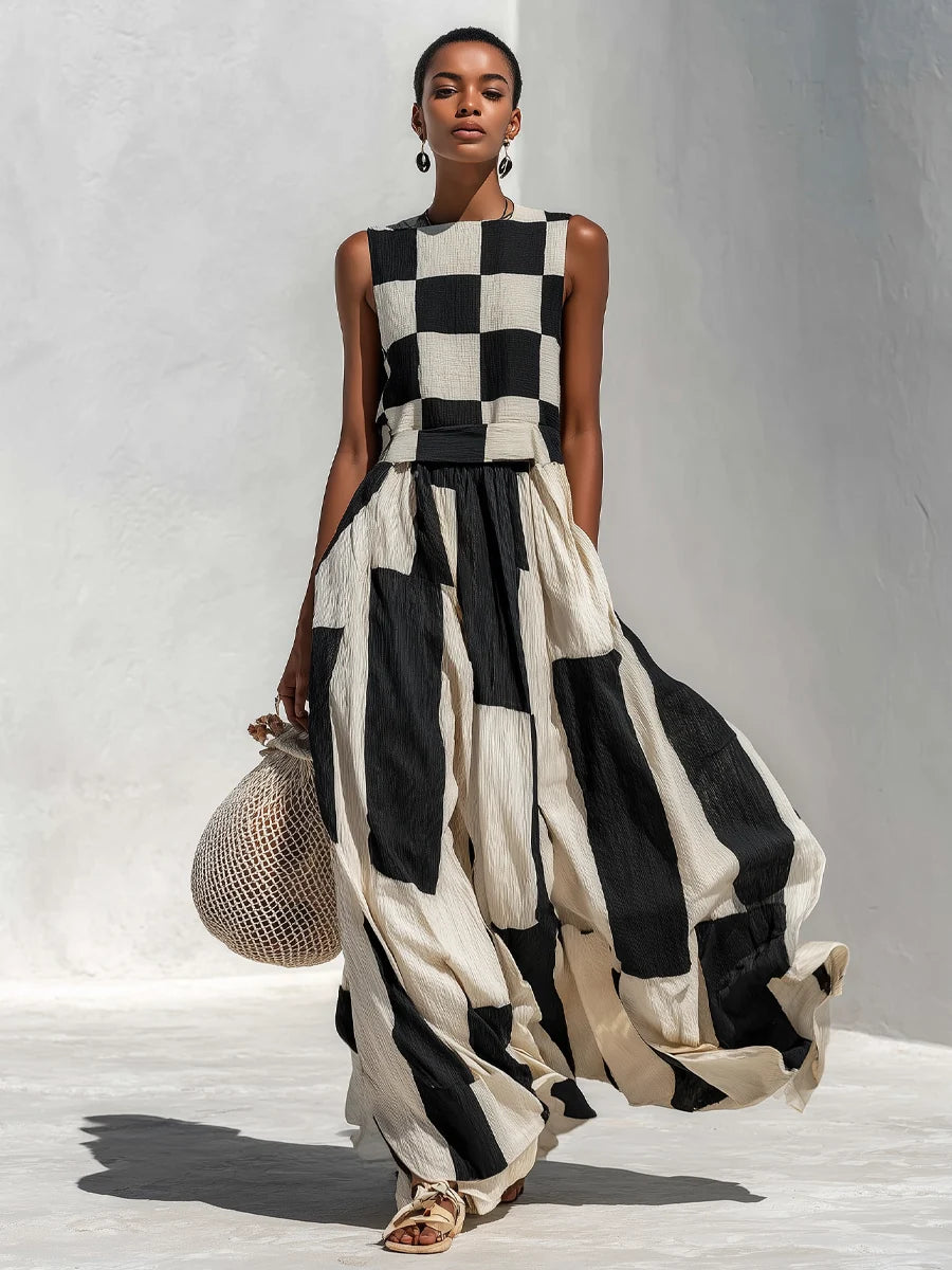 Margaux™ | Robe maxi élégante sans manches qui camoufle le ventre