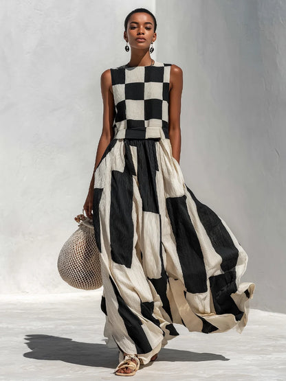 Margaux™ | Robe maxi élégante sans manches qui camoufle le ventre
