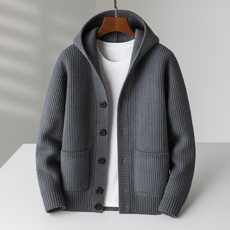 Owen™ | Cardigan Décontracté Côtelé À Capuche