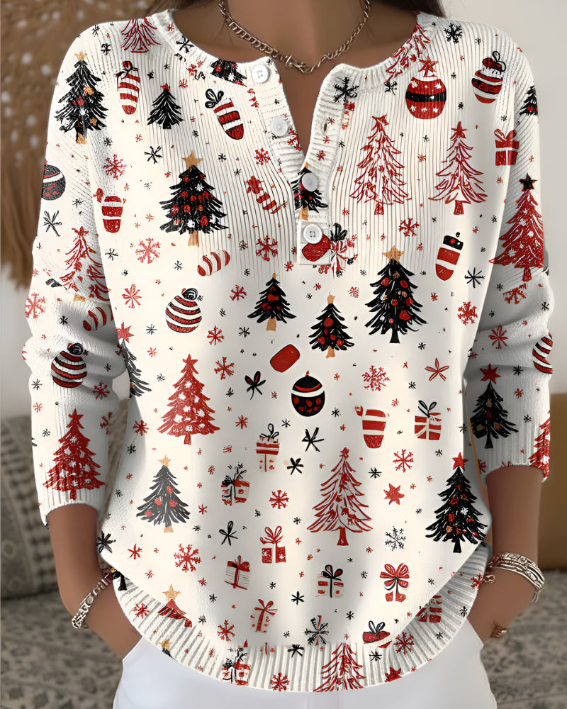 Emy™ | Haut festif à imprimé de Noël