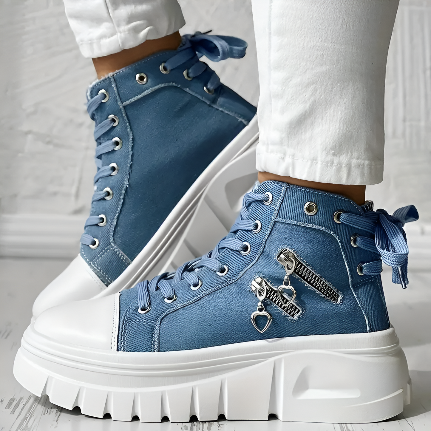 Elin™ | Baskets Orthopédiques Hautes en Denim