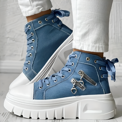 Elin™ | Baskets Orthopédiques Hautes en Denim