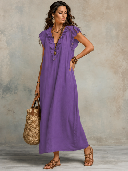 Camélia™ | Robe Maxi Bohème À Effet Ventre Plat