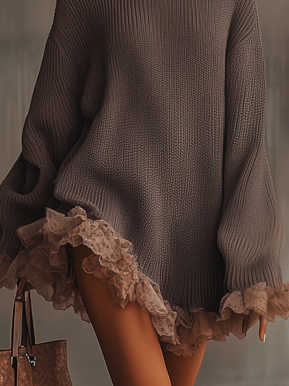 Bryn™ | Robe Pull Oversize À Volants