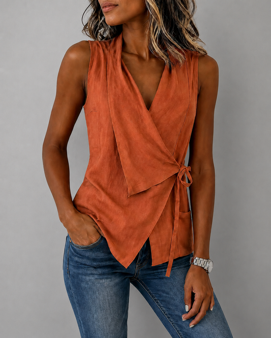 Lorena™ | Blouse Cache-Cœur Sans Manches Élégante