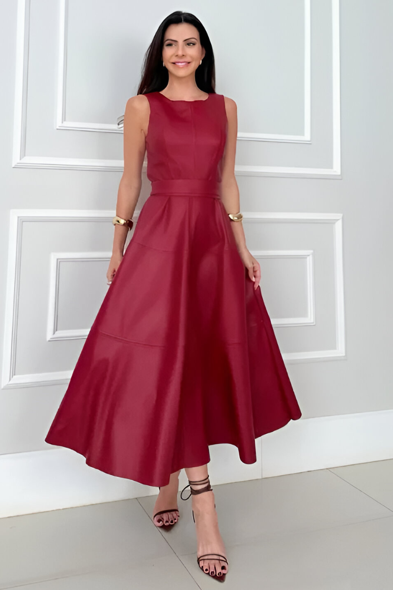 Kira™ | Robe en simili cuir moderne et élégante