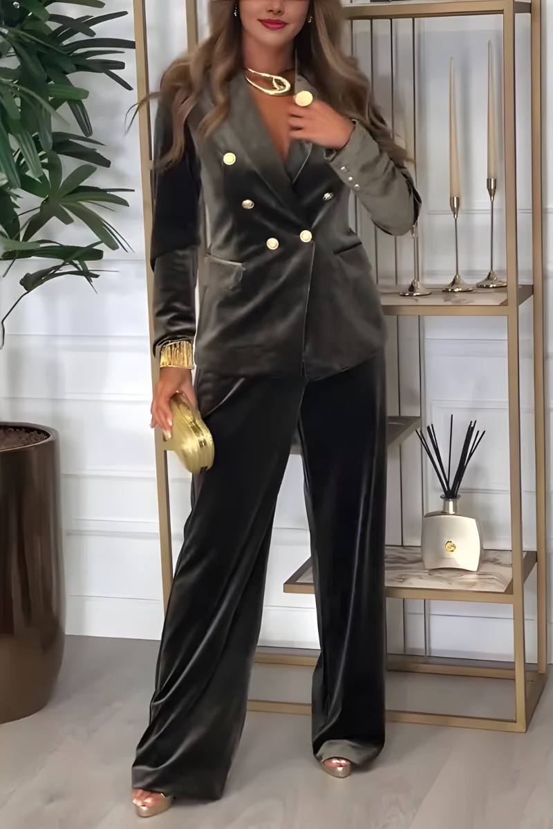 Nira™ | Ensemble Chic en Velours à Deux Pièces