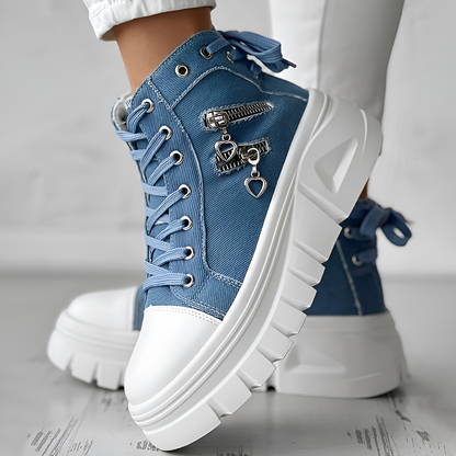 Elin™ | Baskets Orthopédiques Hautes en Denim