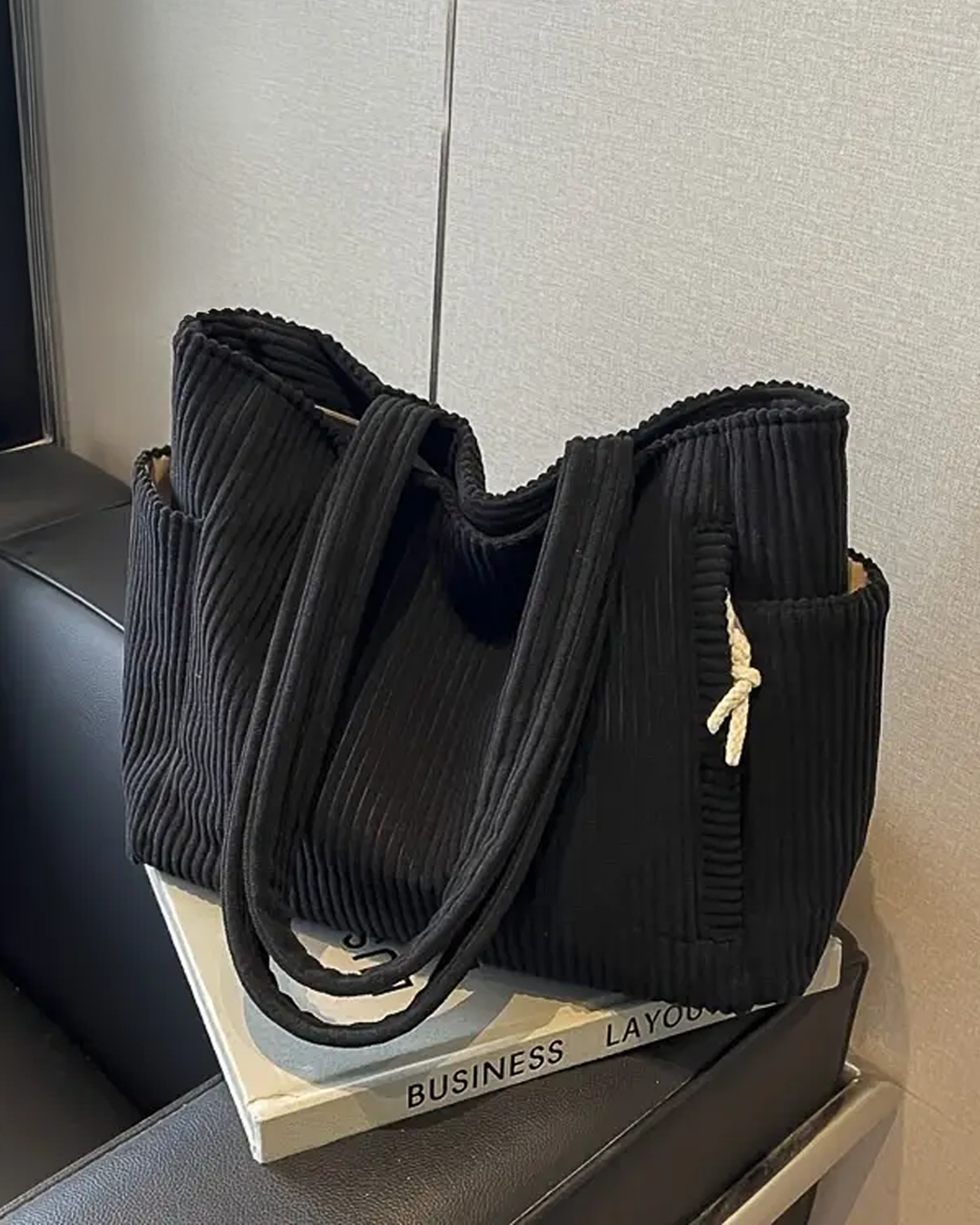 Lea™  | Sac à main côtelé avec détail cordon