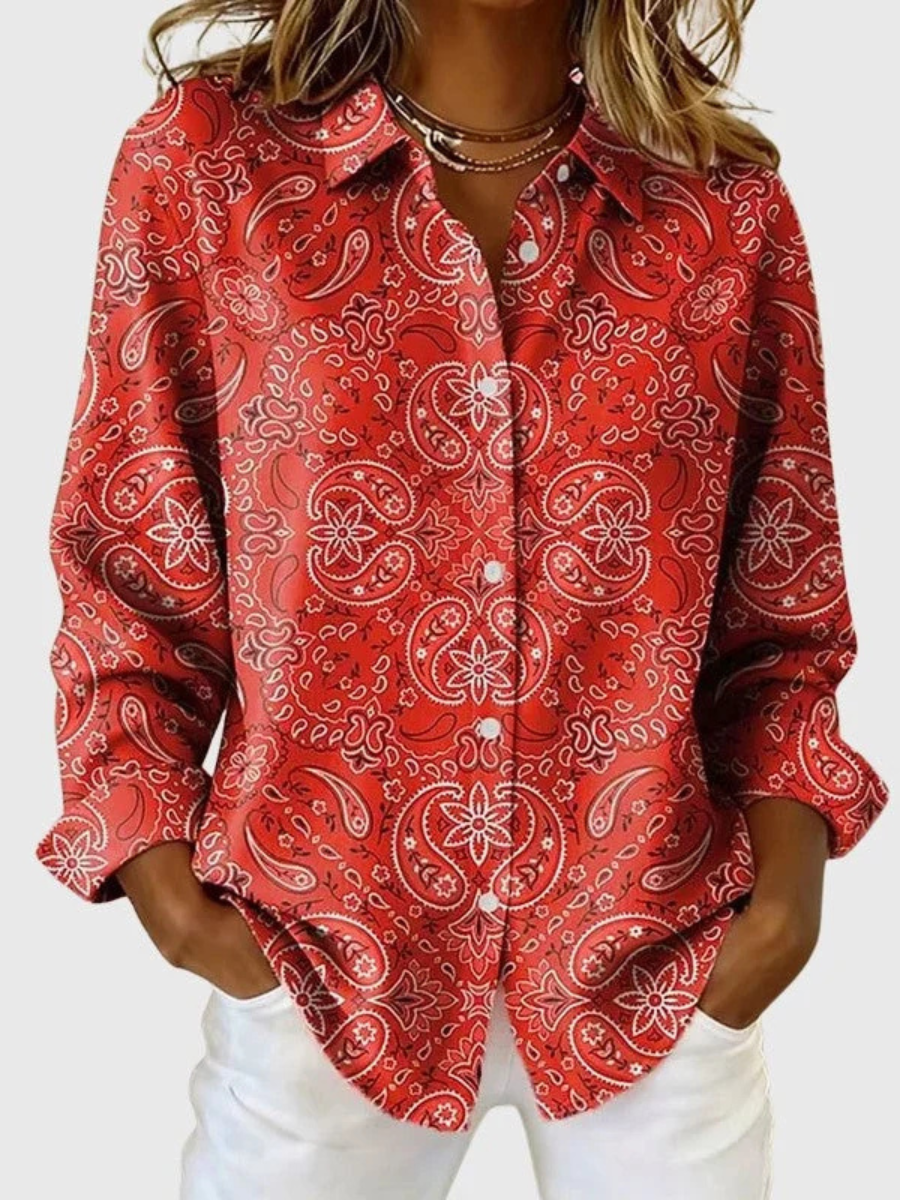 Florence™ | Blouse élégante à imprimé cachemire 3