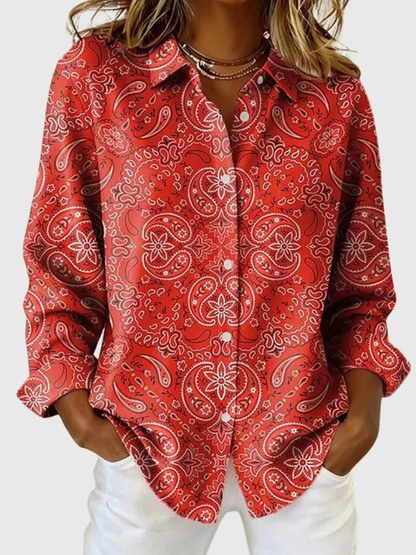 Florence™ | Blouse élégante à imprimé cachemire 3