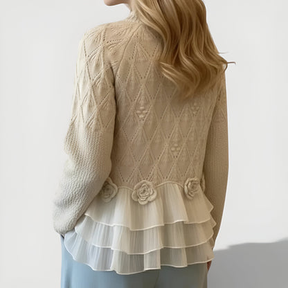 Aure™ | Pull Élégant à Texture et Volants