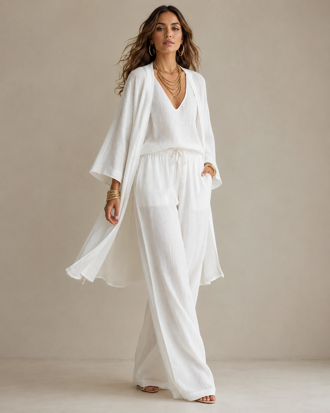Gaëlle™ | Ensemble 3 pièces décontracté avec pantalon opaque