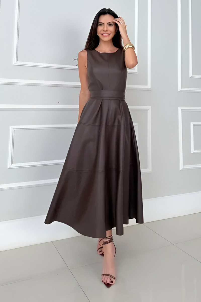 Kira™ | Robe en simili cuir moderne et élégante