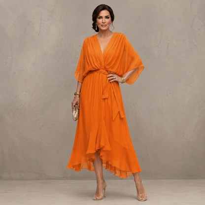 Marta™ | Robe Midi Élégante en Mousseline