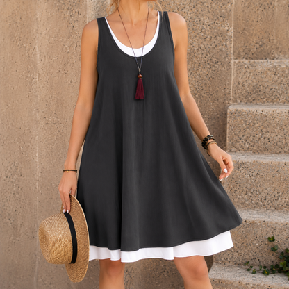 Fanny™ | Robe midi sans manches qui camoufle le ventre avec poches