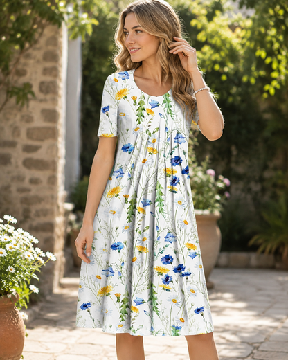 Céline™ | Robe midi à fleurs qui camoufle le ventre