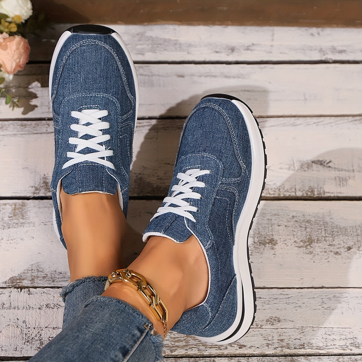 Izzy™ | Baskets Orthopédiques en Denim