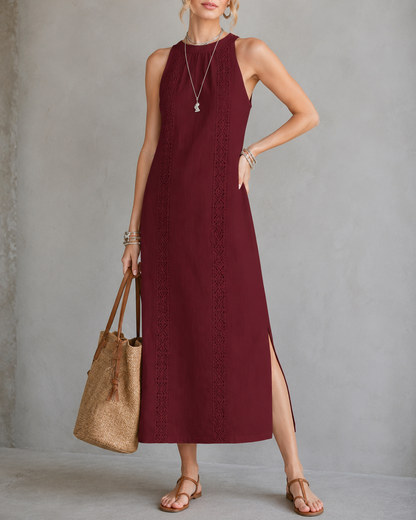 Mathilde™ | Élégante Robe Midi Sans Manches Qui Camoufle Le Ventre