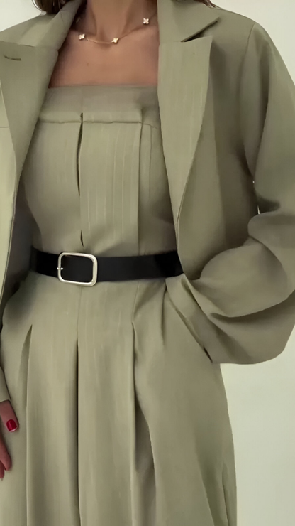 Zara™ | Ensemble de Deux Pièces avec Pantalon Large et Blazer Court