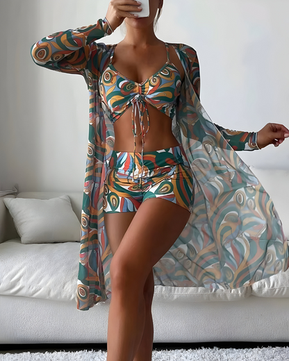 Noëlle™ | Ensemble de Bikini Trois Pièces Élégant
