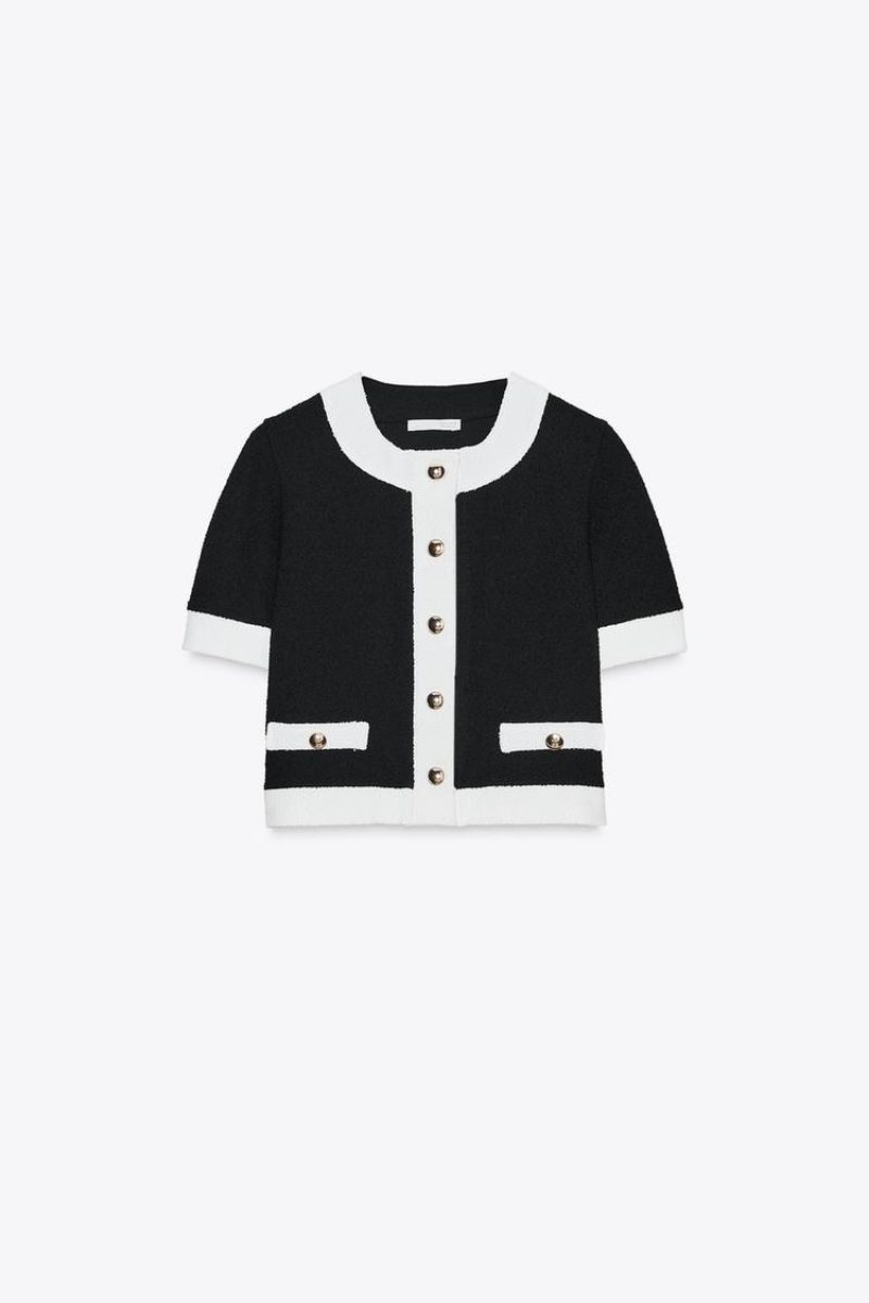 Sophia™ | Élégant Ensemble Noir et Blanc en Deux Pièces