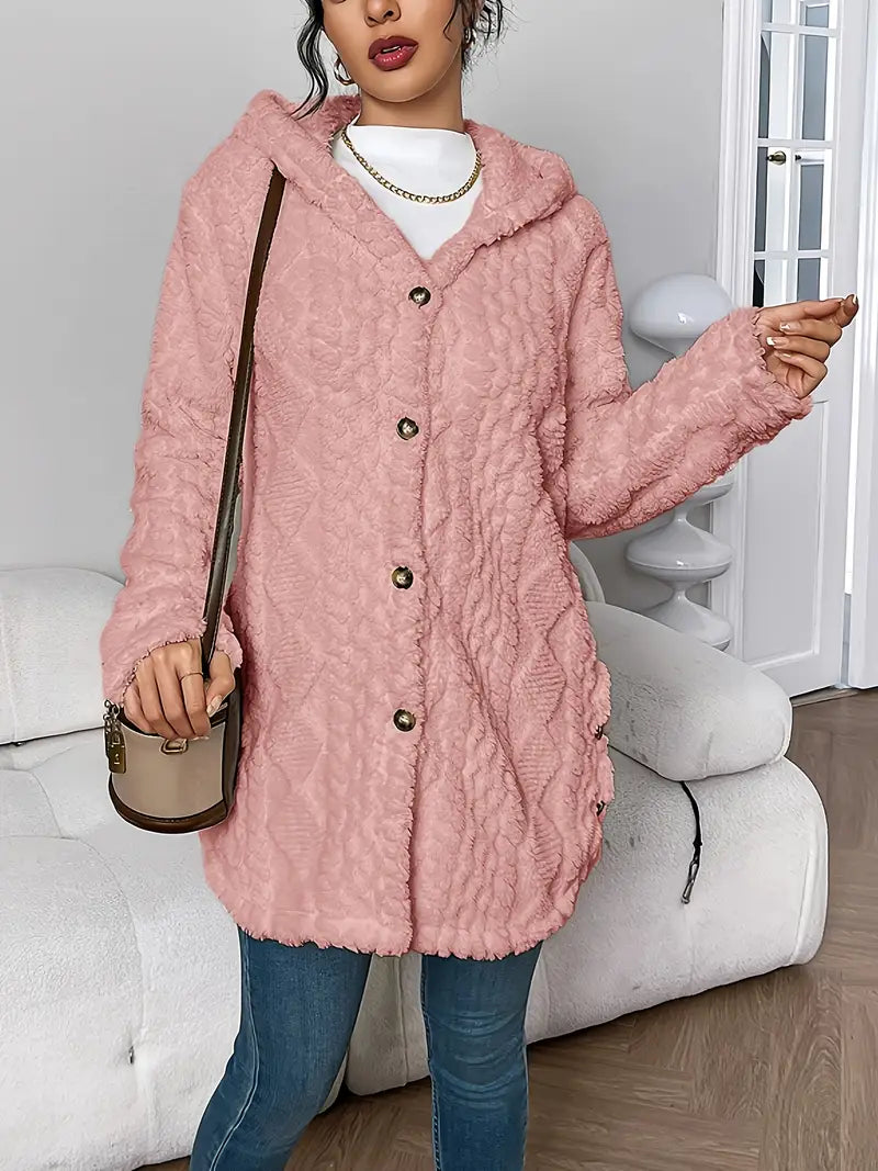 Lisa | Manteau teddy chaud à capuche