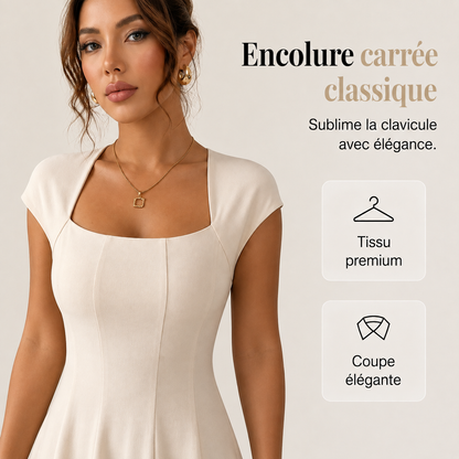 Céline™ | Robe midi A-ligne gainante classique
