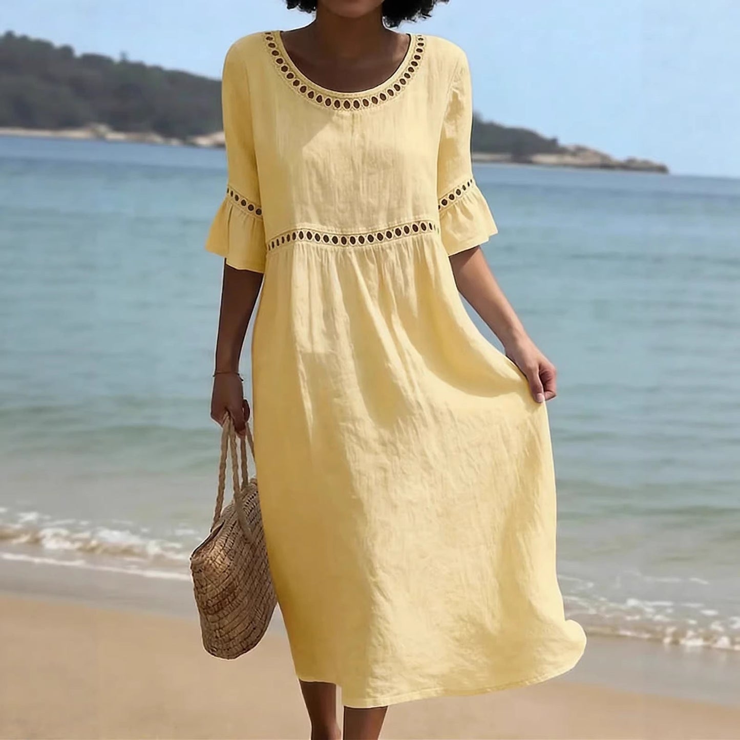 Amara™ | Robe Midi Élégante À Effet Ventre Plat