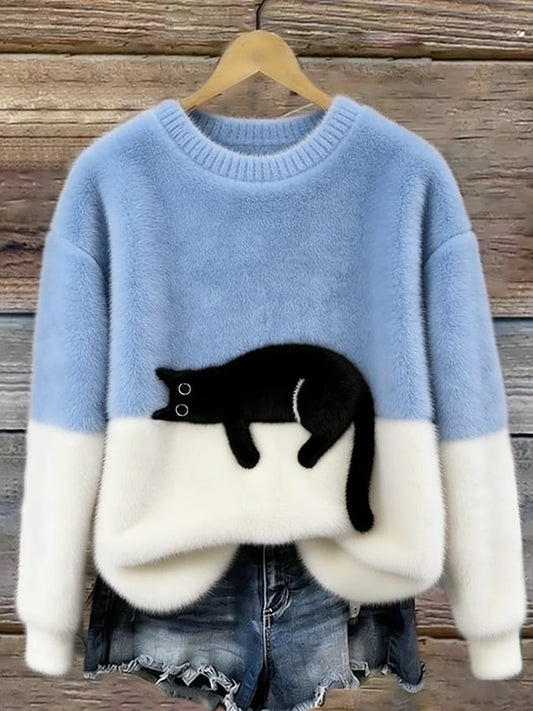 Isabelle™ | Pull oversized doux avec imprimé de chats