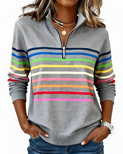 Kira™ | Pull zippé rayé confortable