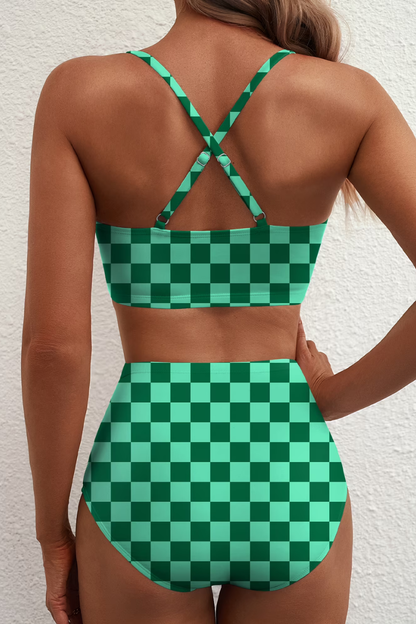 Fenna™ | Ensemble de Bikini à Carreaux Moderne