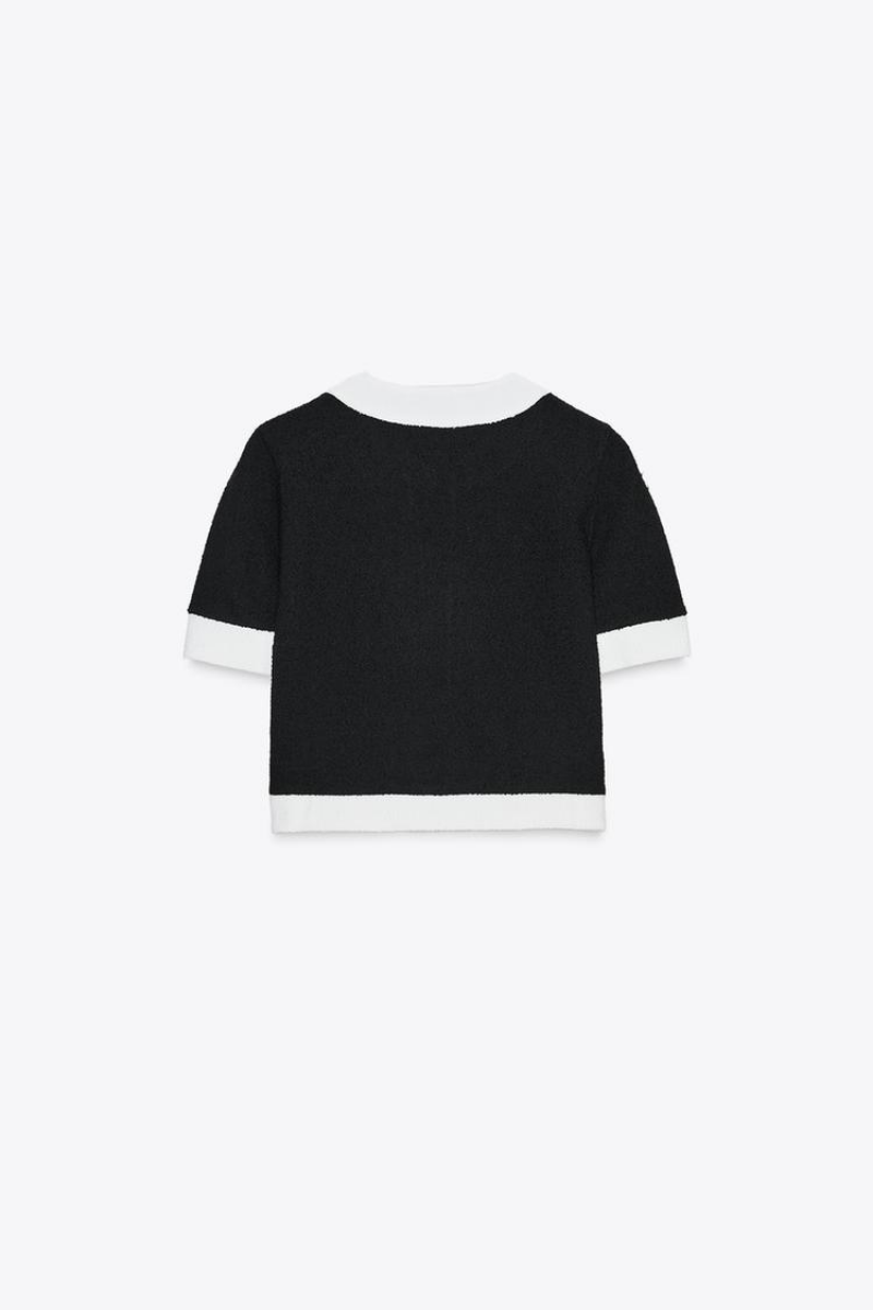 Sophia™ | Élégant Ensemble Noir et Blanc en Deux Pièces